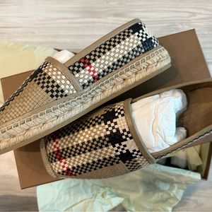 Burberry Alport Leather Espadrilles